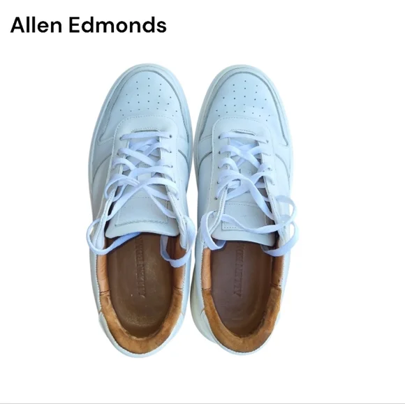 Allen Edmonds Owen White Leather Casual Athletic Sneaker Tennis Shoe Men 11 D - Picture 3 of 14